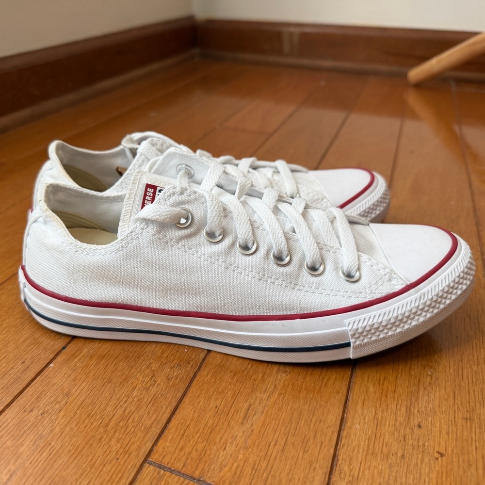 Convers All Star Low Top White Canvas Sneakers Women’s Size 8 Men’s Size 6 Shoes - Picture 5 of 12